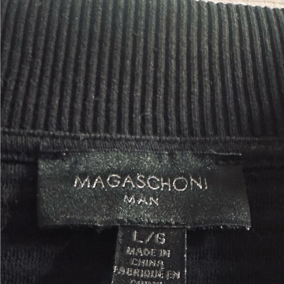 Magaschoni Knit Ribbed Bomber Jacket Full Zip Sz L Black Men’s - Picture 5 of 6